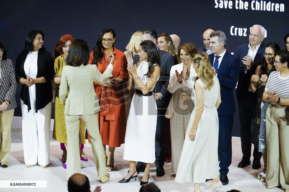 Queen Letizia Closes Euros de tu Nomina Event in Madrid