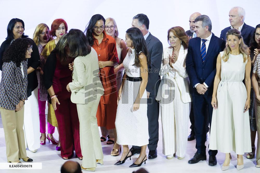 Queen Letizia Closes Euros de tu Nomina Event in Madrid