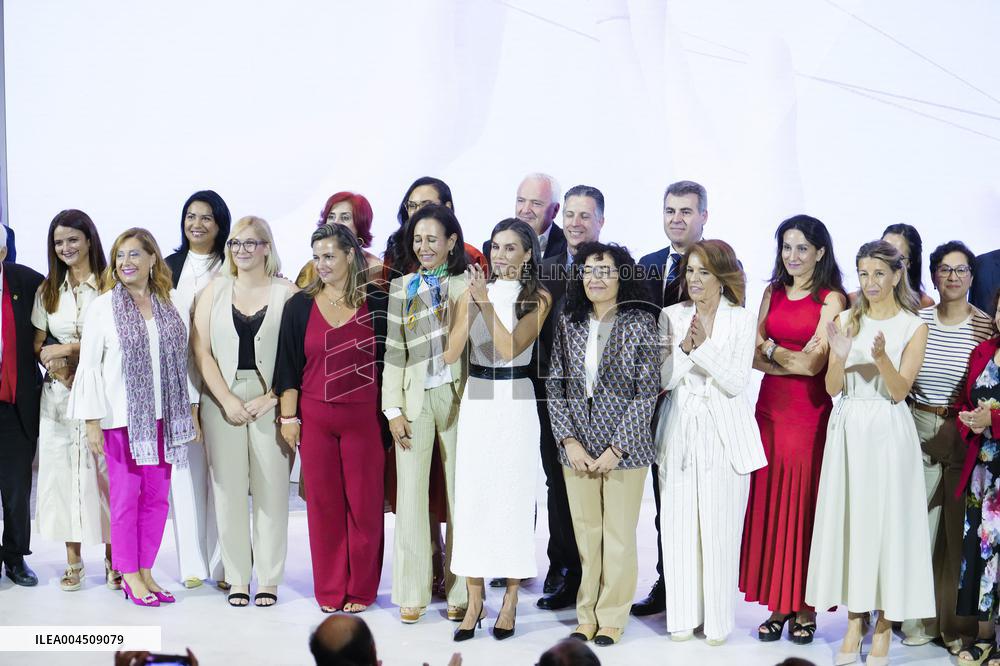 Queen Letizia Closes Euros de tu Nomina Event in Madrid