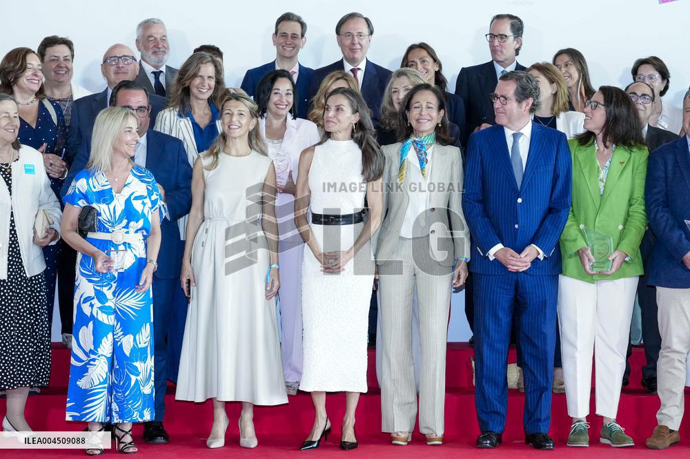 Queen Letizia Closes Euros de tu Nomina Event in Madrid