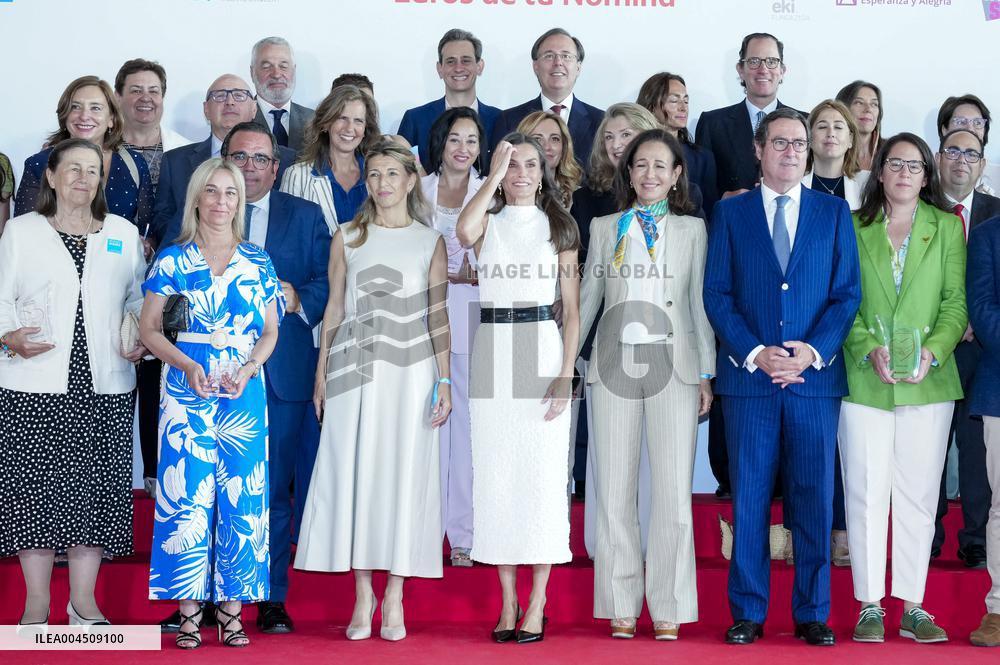 Queen Letizia Closes Euros de tu Nomina Event in Madrid