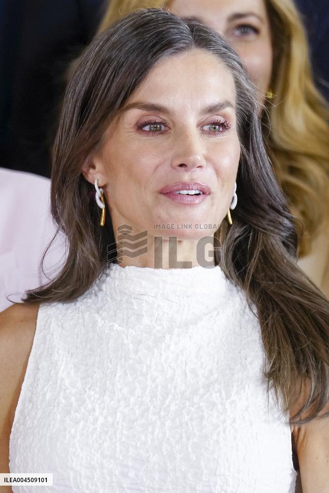 Queen Letizia Closes Euros de tu Nomina Event in Madrid