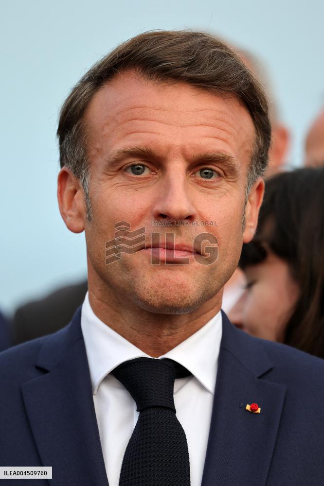 Macron during a press conference at UNOC3 - Nice