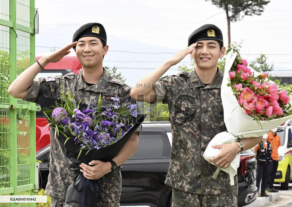 BTS members RM, V discharged from S. Korea military
