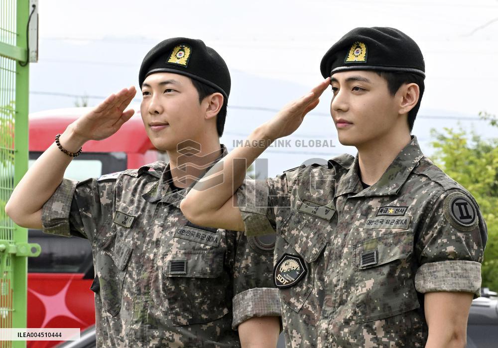 BTS members RM, V discharged from S. Korea military