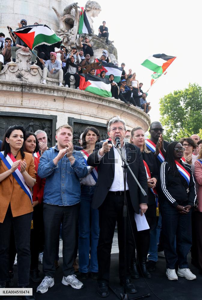 Pro-Palestinian Rally For Freedom Flotilla Madleen - Paris