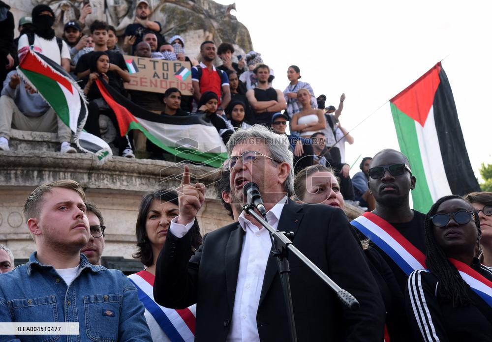 Pro-Palestinian Rally For Freedom Flotilla Madleen - Paris