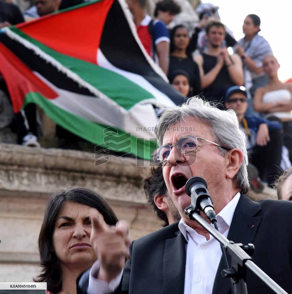 Pro-Palestinian Rally For Freedom Flotilla Madleen - Paris