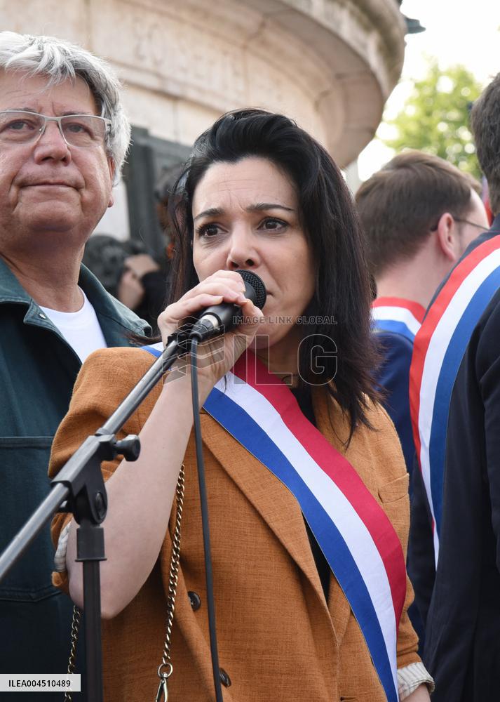 Pro-Palestinian Rally For Freedom Flotilla Madleen - Paris