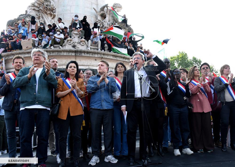 Pro-Palestinian Rally For Freedom Flotilla Madleen - Paris