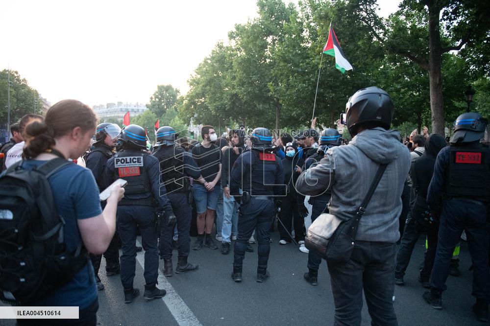Pro-Palestinian Rally For Freedom Flotilla Madleen - Paris