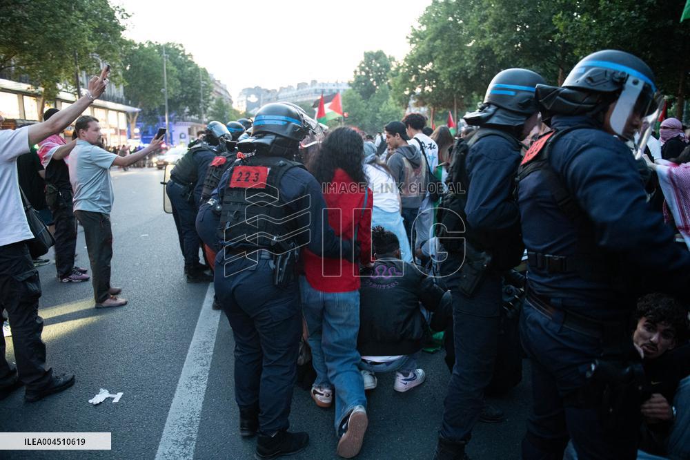 Pro-Palestinian Rally For Freedom Flotilla Madleen - Paris