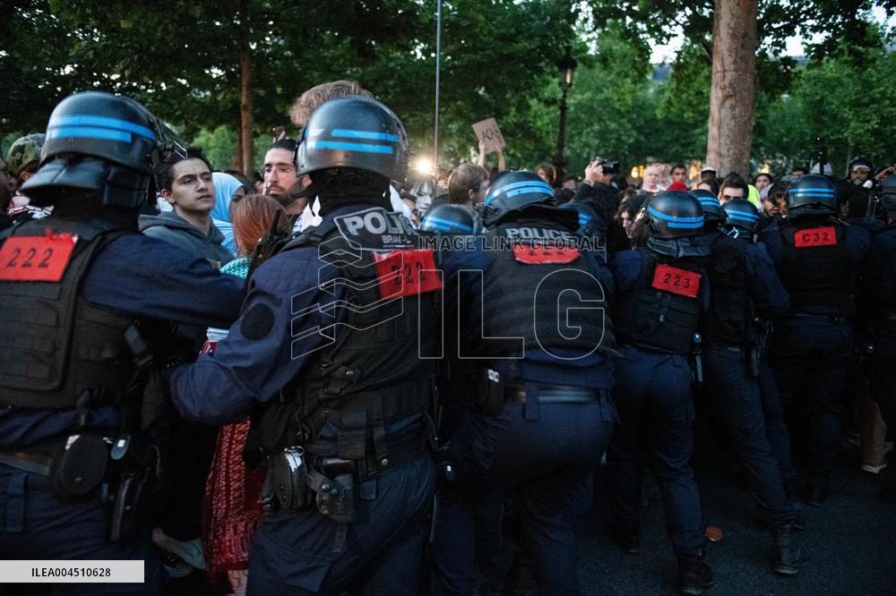 Pro-Palestinian Rally For Freedom Flotilla Madleen - Paris