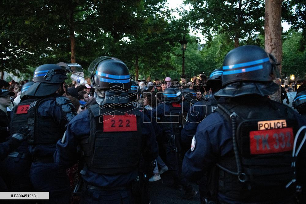 Pro-Palestinian Rally For Freedom Flotilla Madleen - Paris