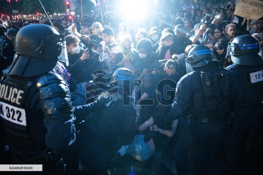 Pro-Palestinian Rally For Freedom Flotilla Madleen - Paris