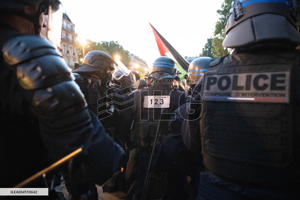 Pro-Palestinian Rally For Freedom Flotilla Madleen - Paris