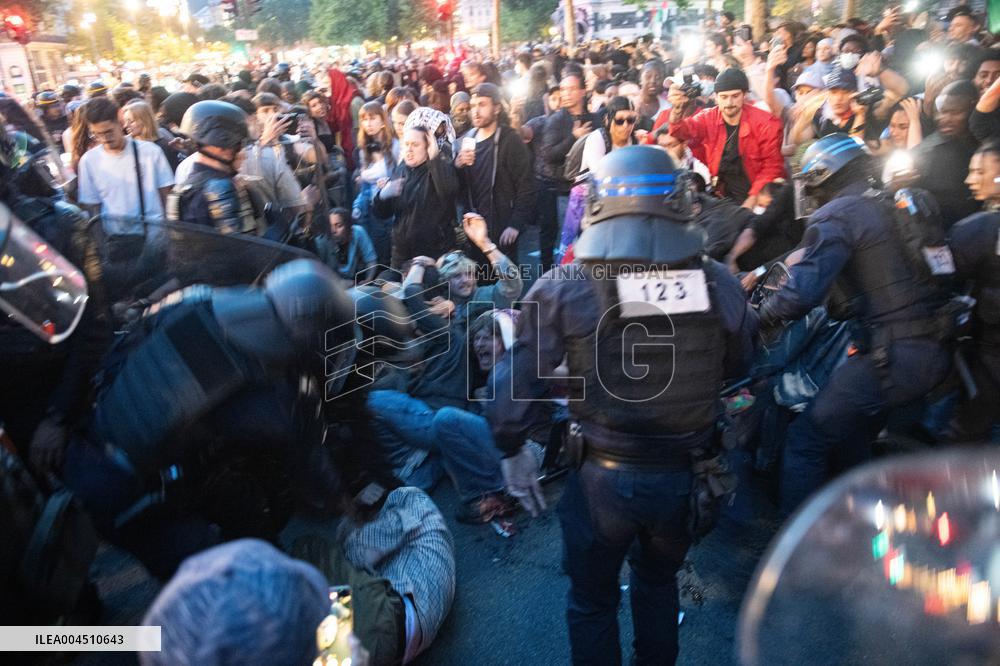 Pro-Palestinian Rally For Freedom Flotilla Madleen - Paris