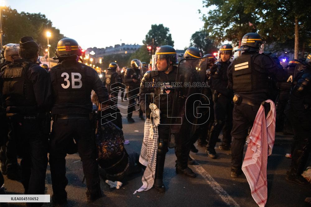 Pro-Palestinian Rally For Freedom Flotilla Madleen - Paris