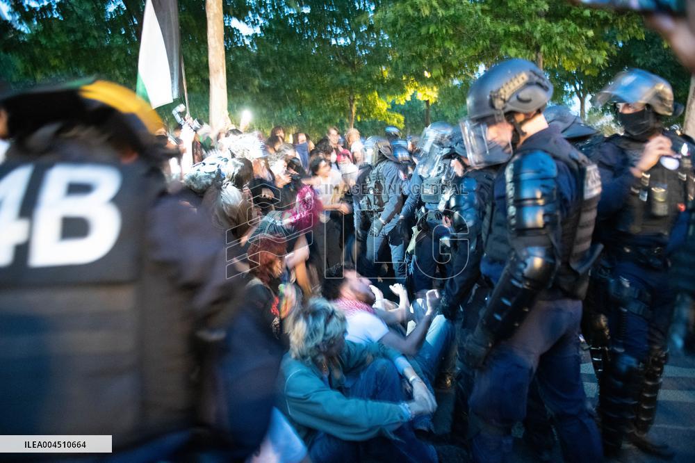 Pro-Palestinian Rally For Freedom Flotilla Madleen - Paris