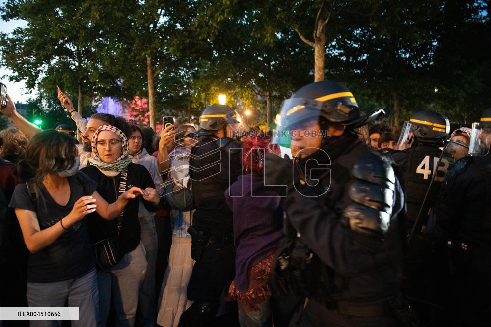 Pro-Palestinian Rally For Freedom Flotilla Madleen - Paris
