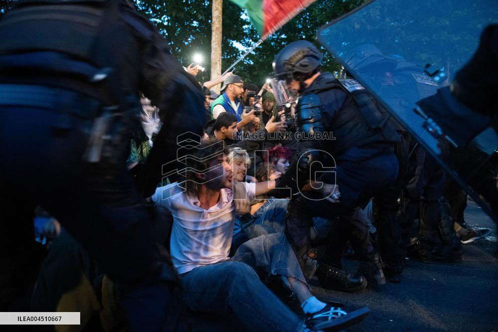 Pro-Palestinian Rally For Freedom Flotilla Madleen - Paris
