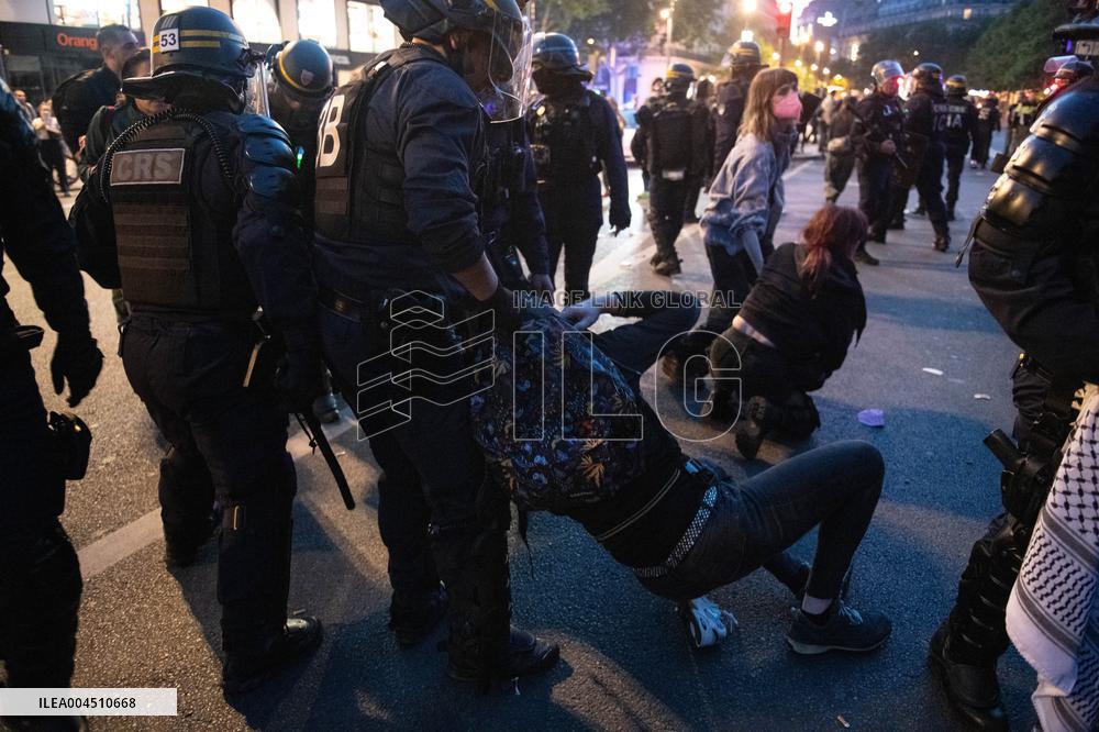 Pro-Palestinian Rally For Freedom Flotilla Madleen - Paris