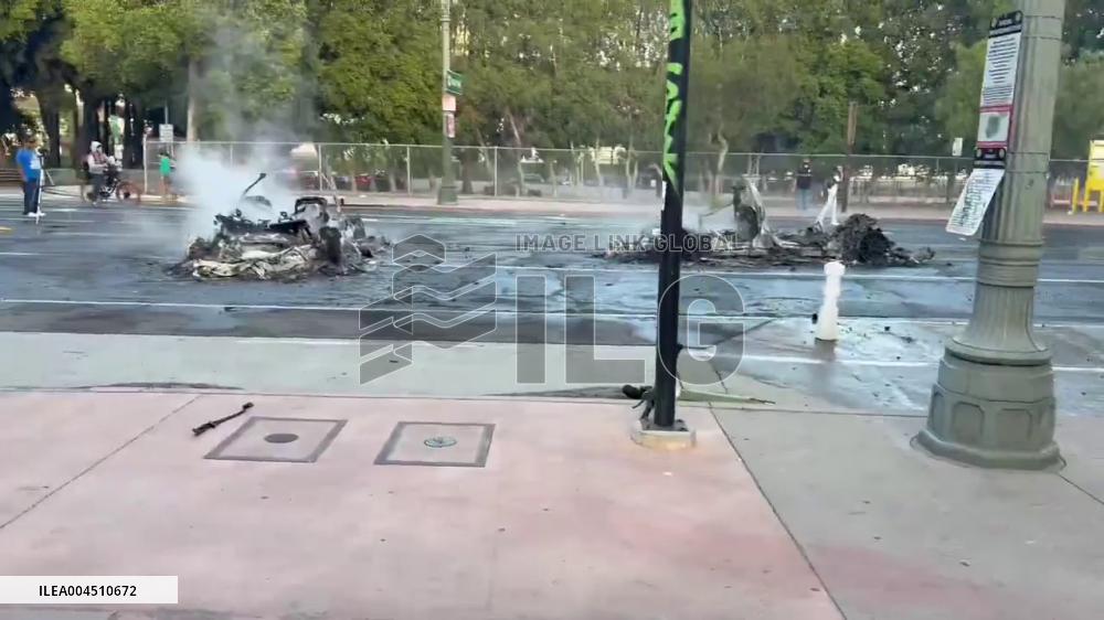 US: Waymo Self-Driving Cars Vandalized in LA Immigration Riots 2