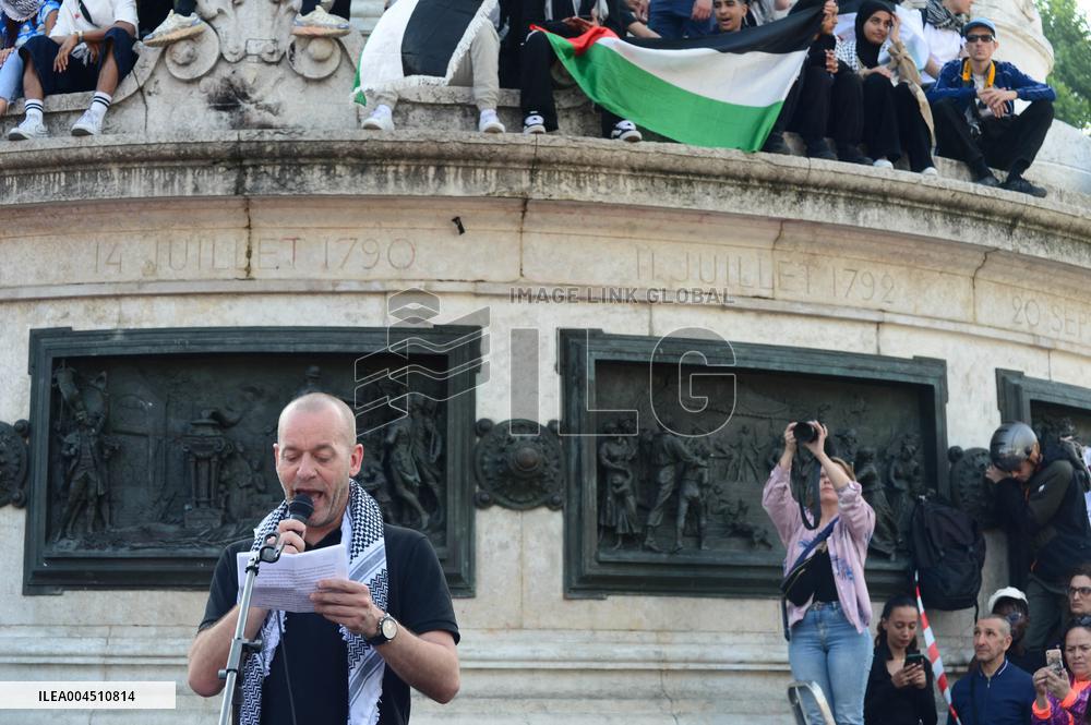 Pro-Palestinian Rally For Freedom Flotilla Madleen - Paris