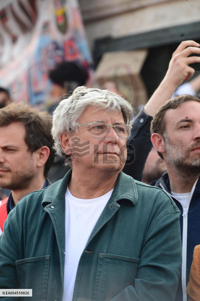 Pro-Palestinian Rally For Freedom Flotilla Madleen - Paris