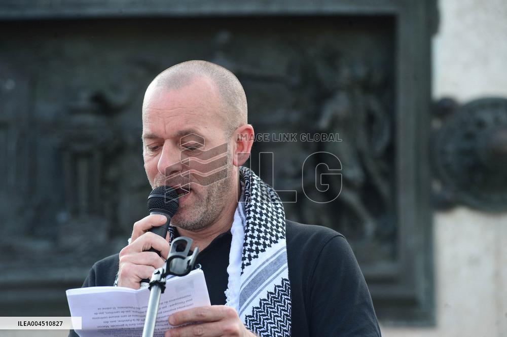 Pro-Palestinian Rally For Freedom Flotilla Madleen - Paris