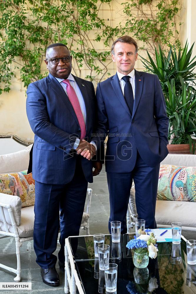 Macron Meets Julius Maada Bio At UNOC3 - Day 2