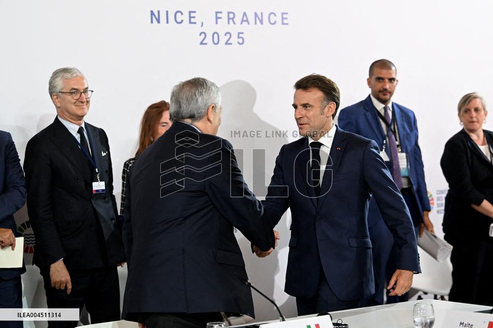 Emmanuel Macron At UNOC3 - Day 2