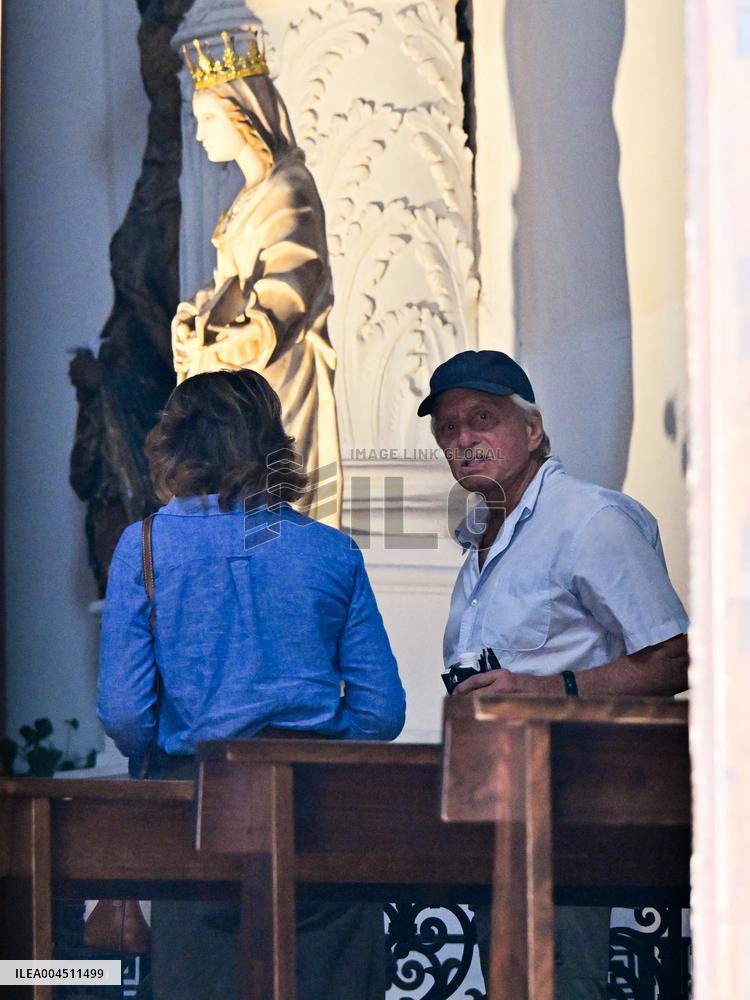Michael Douglas Visits Taormina - Italy
