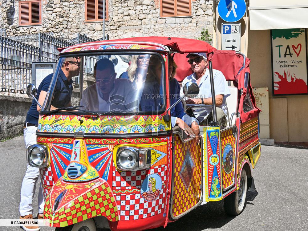 Michael Douglas Visits Taormina - Italy