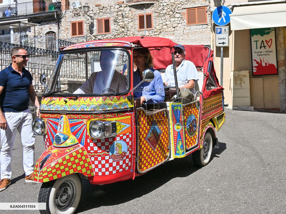 Michael Douglas Visits Taormina - Italy