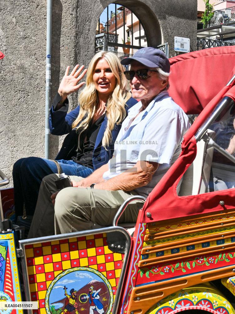 Michael Douglas Visits Taormina - Italy