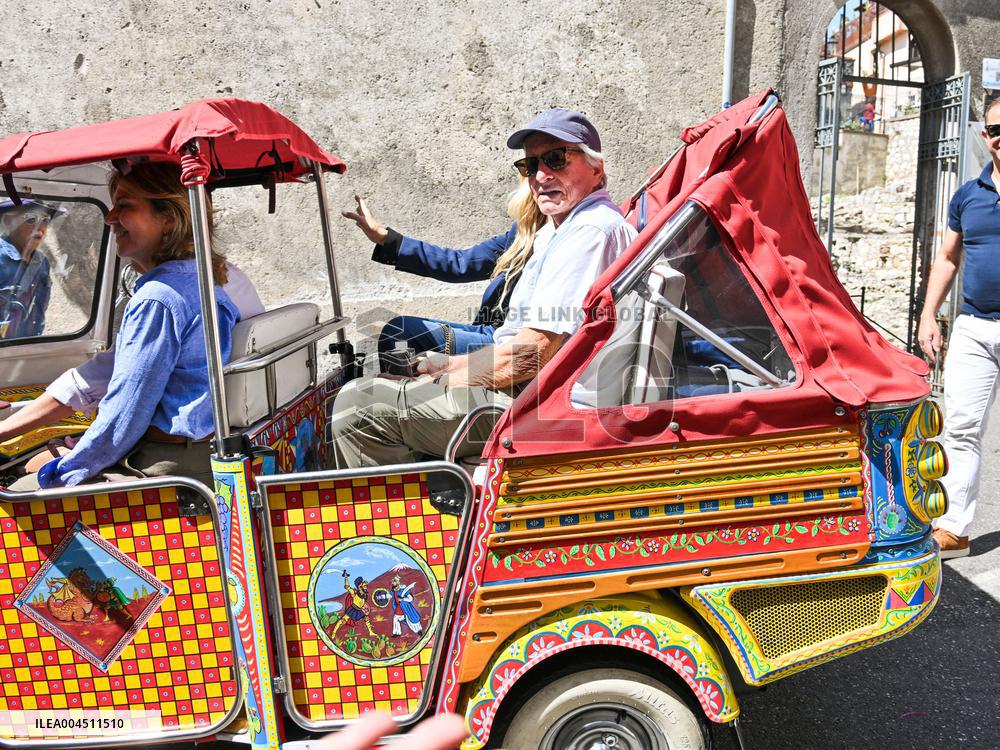 Michael Douglas Visits Taormina - Italy