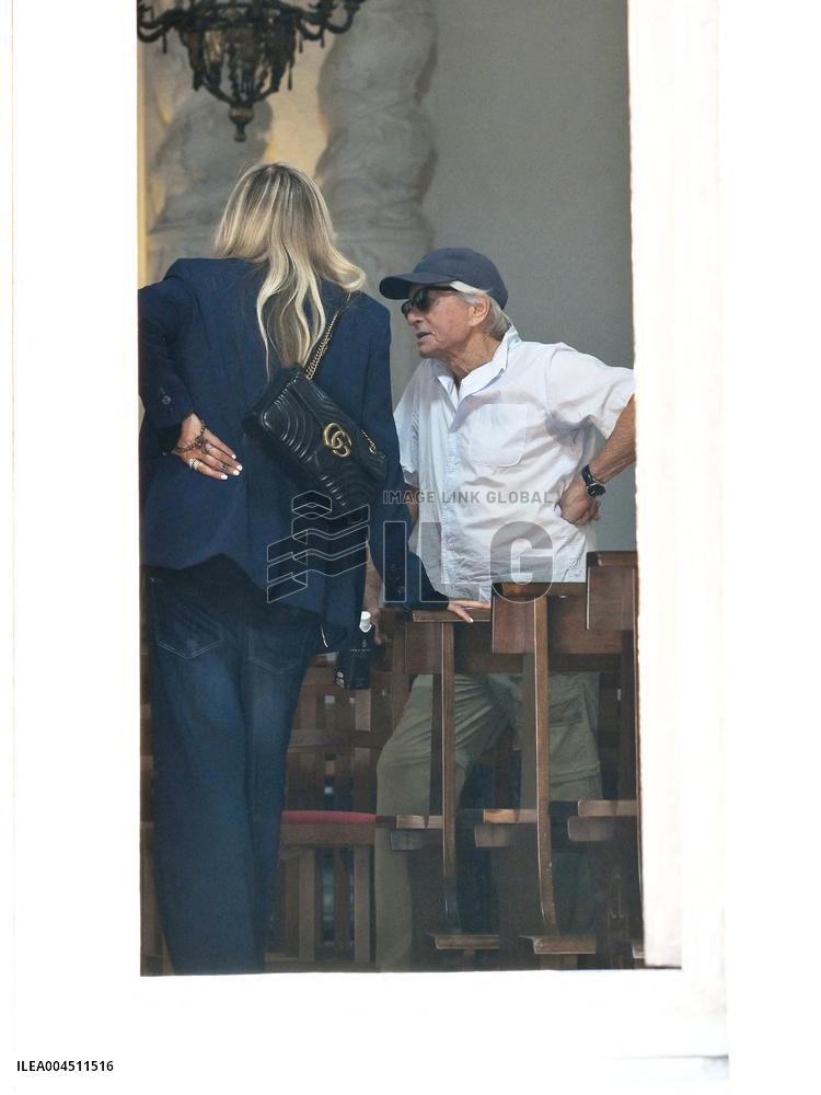 Michael Douglas Visits Taormina - Italy
