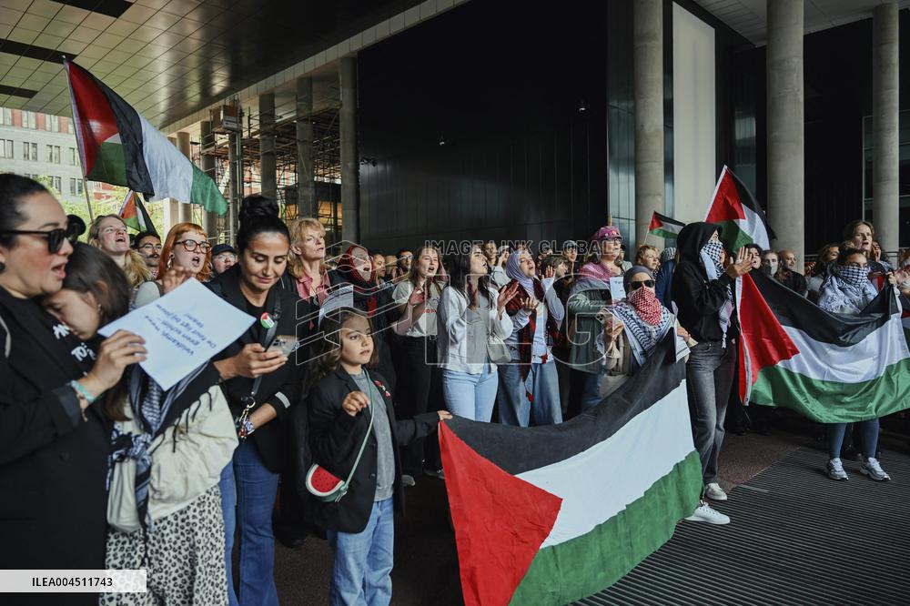 Protests Gaza Ship Seizure - Hague