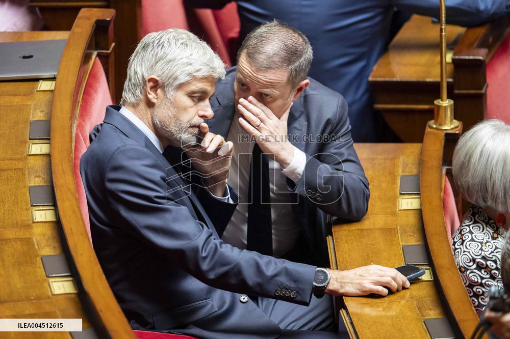 Session of questions to the government at the French National Assembly - Paris EB