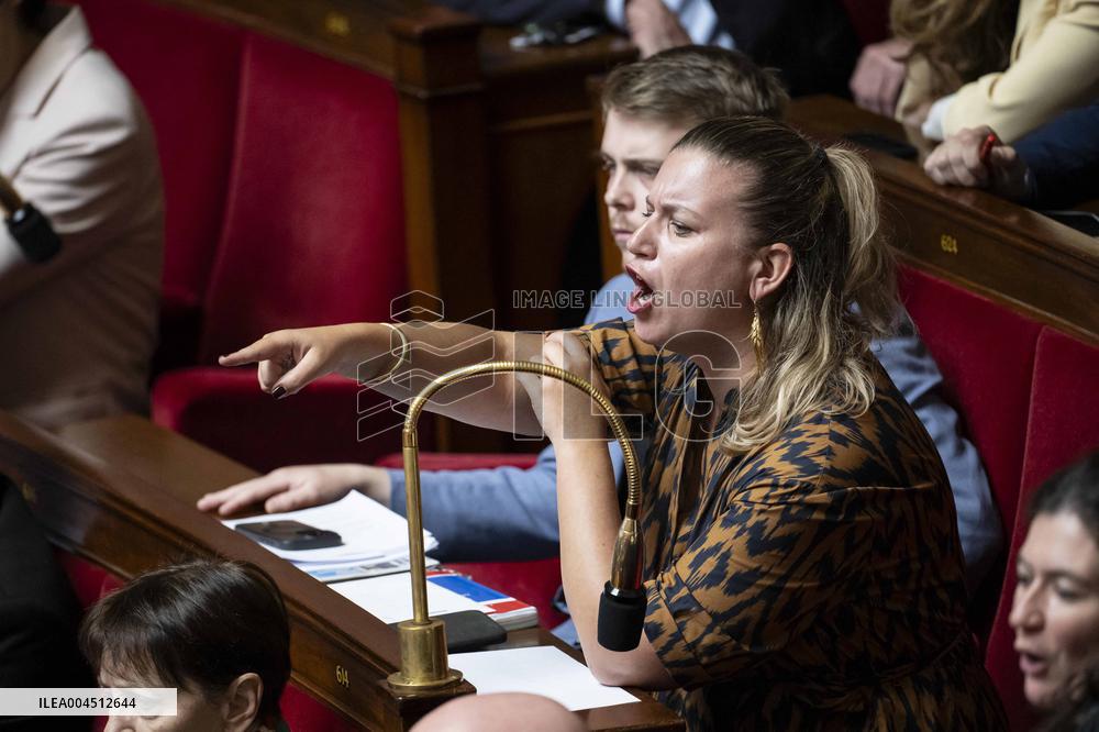 Session of questions to the government at the French National Assembly - Paris EB