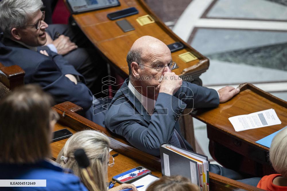Session of questions to the government at the French National Assembly - Paris EB