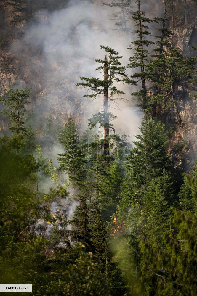Dryden Creek Fire Rages North of Squamish - Canada