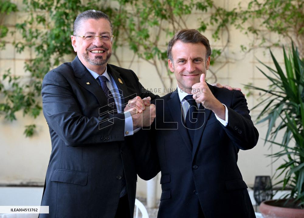 President Macron Meets Costa Rican President Chaves At UN Ocean Conference - Nice