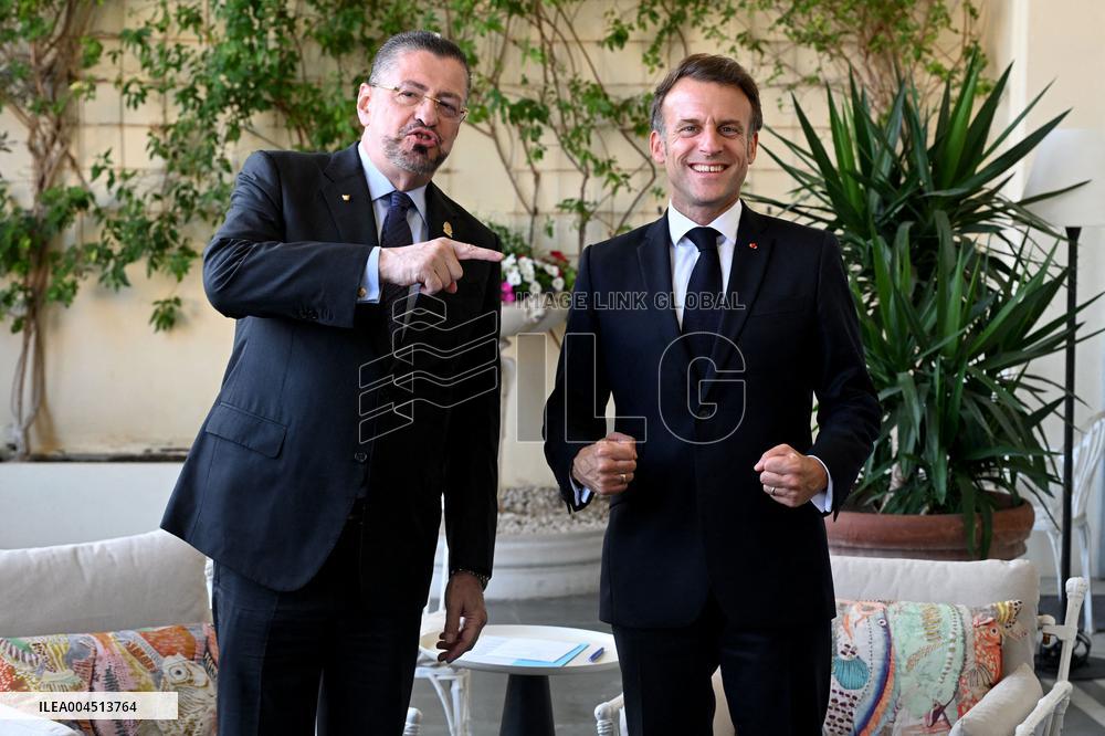President Macron Meets Costa Rican President Chaves At UN Ocean Conference - Nice