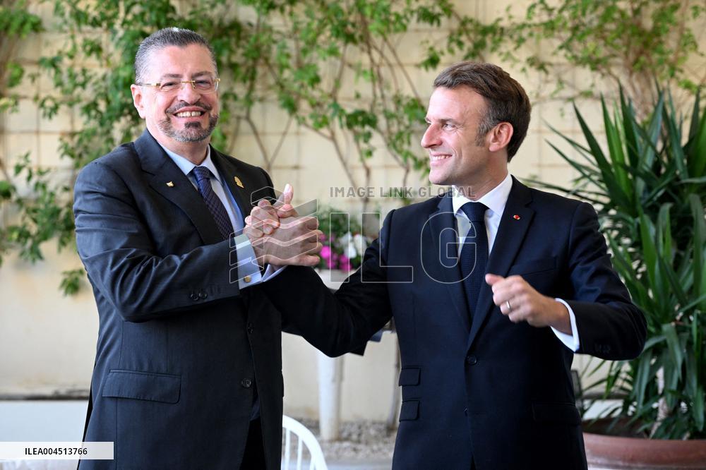 President Macron Meets Costa Rican President Chaves At UN Ocean Conference - Nice