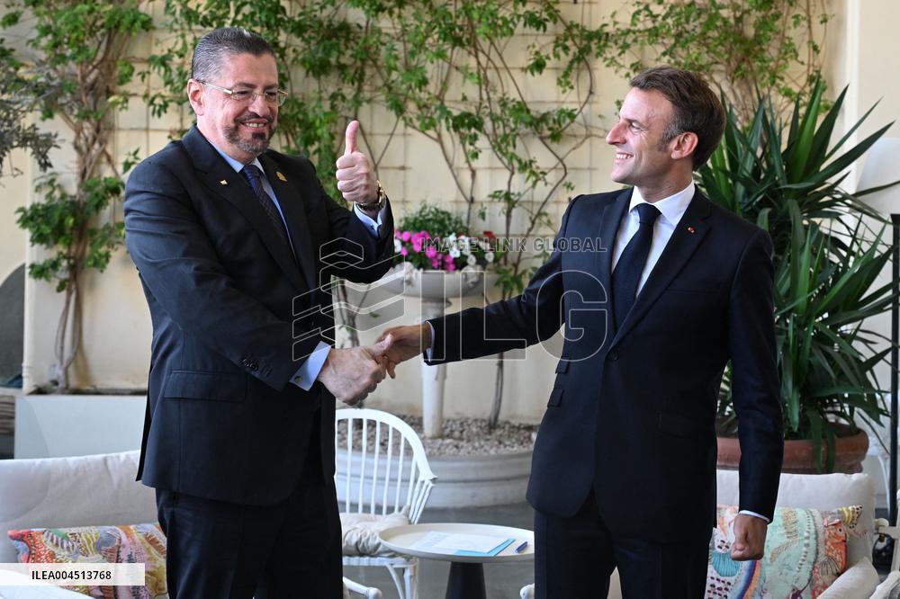 President Macron Meets Costa Rican President Chaves At UN Ocean Conference - Nice