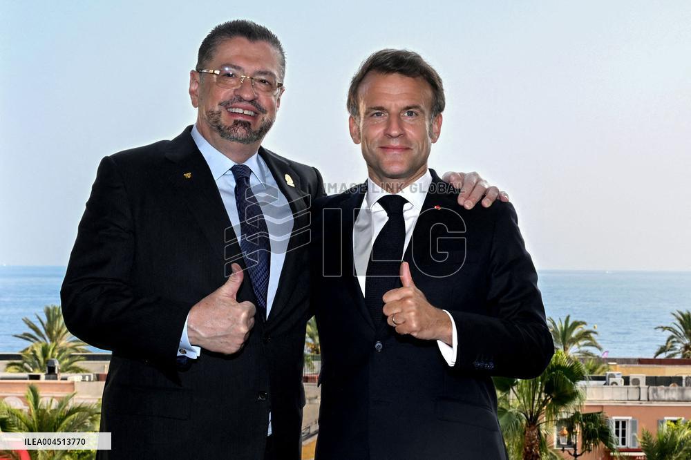 President Macron Meets Costa Rican President Chaves At UN Ocean Conference - Nice