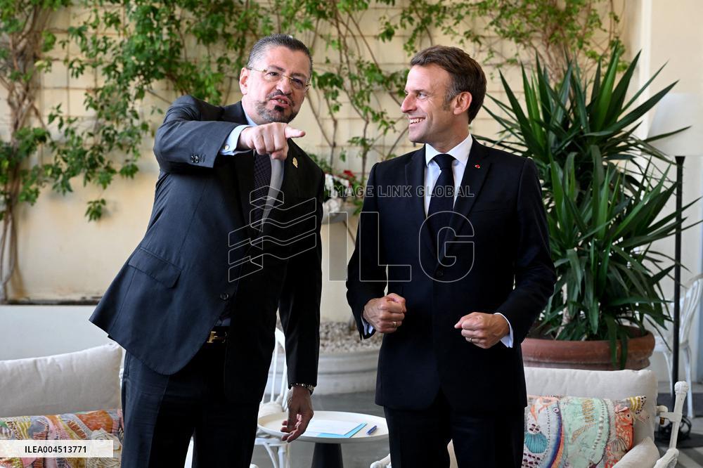 President Macron Meets Costa Rican President Chaves At UN Ocean Conference - Nice