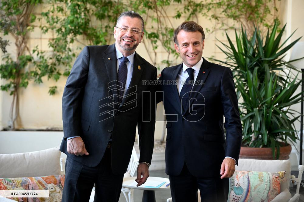 President Macron Meets Costa Rican President Chaves At UN Ocean Conference - Nice